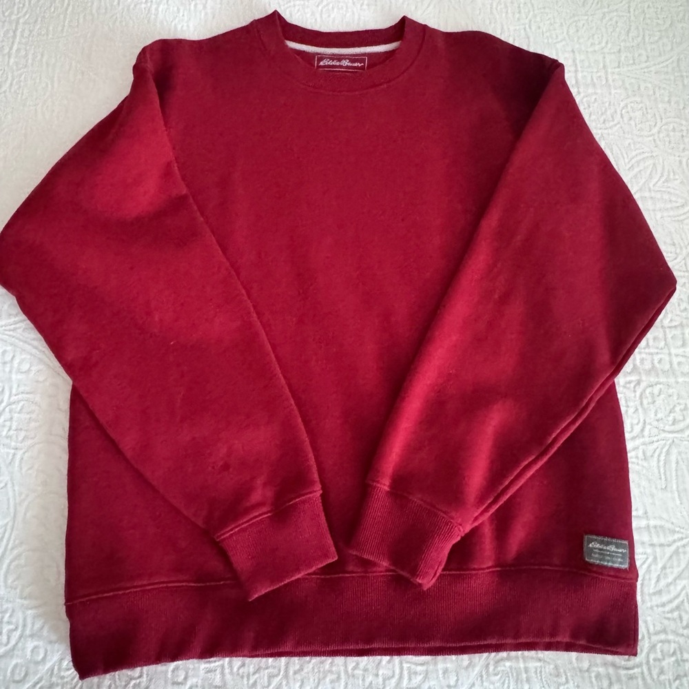 Men’s Eddie Bauer Sweatshirt, Size Large, sienna red color.